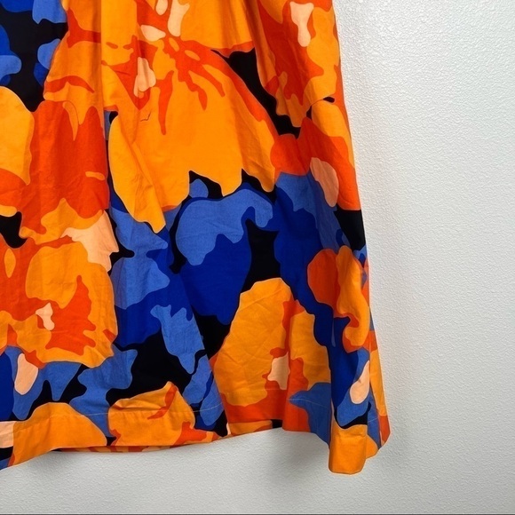 TABITHA Brown Target Puff Sleeve Tie Back Floral Midi Dress Blue Orange NWT - Picture 7 of 10